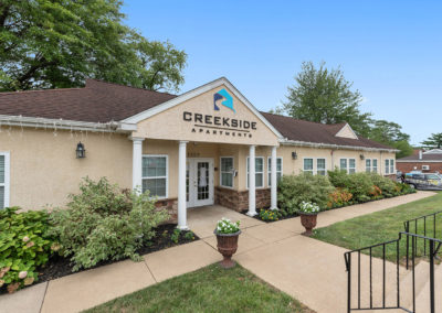 Exterior of the Creekside Apartments leasing center